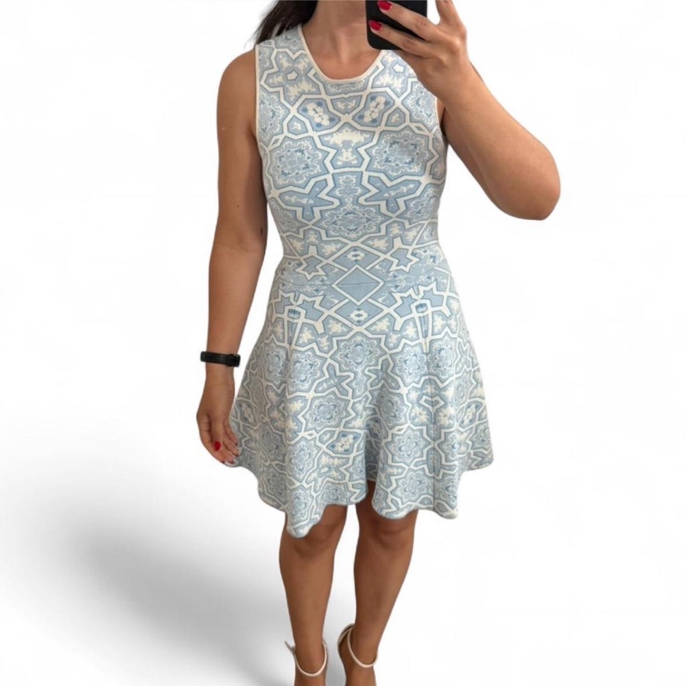 Light blue and white Ronny Kobo dress